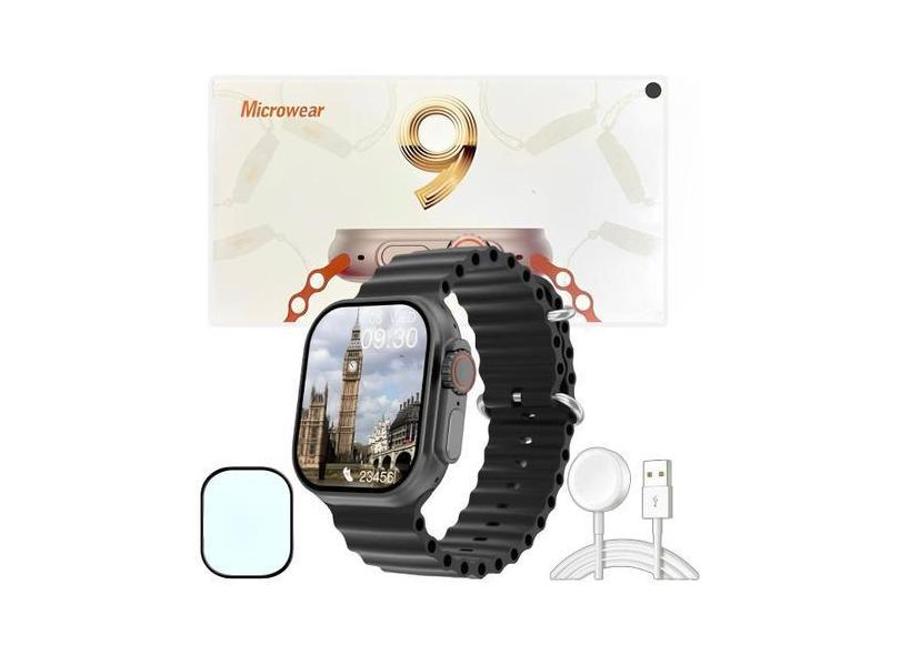 Relogio Smartwatch Inteligente Ultra 9 Preto Para Samsung iPhone Watch
