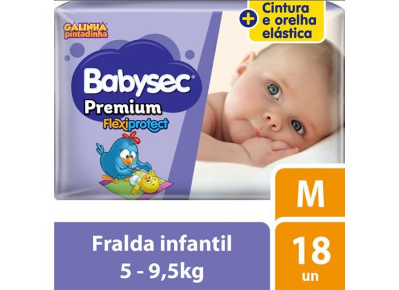 Fralda Babysec Galinha Pintadinha Premium Flexiprotect M 18 Und 5 - 9,5kg