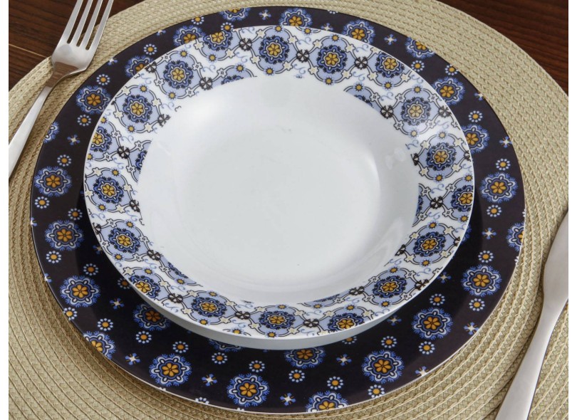 Aparelho de Jantar Redondo de Porcelana 42 peças - Turquia Casambiente