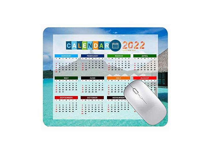 Mouse pad calendário 2022, fonte HD, mouse pad para jogos, praia, mar, árvores, resort