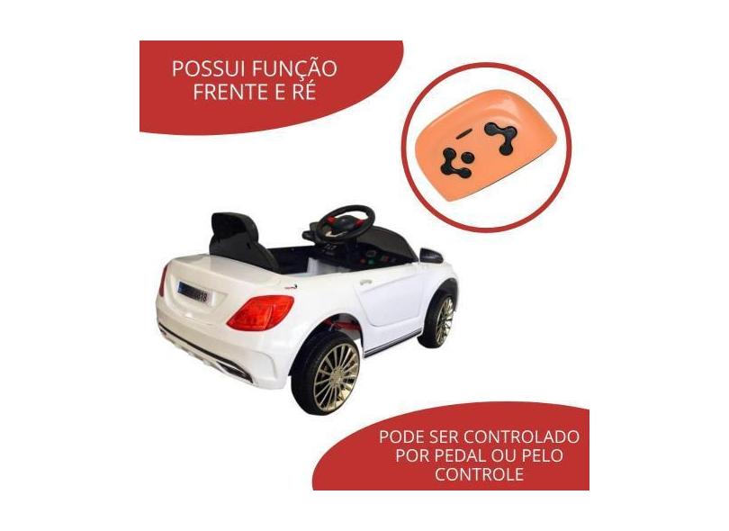 Mini Carro Elétrico Infantil 6V MXT Controle Remoto Luzes Som IMPORTWA