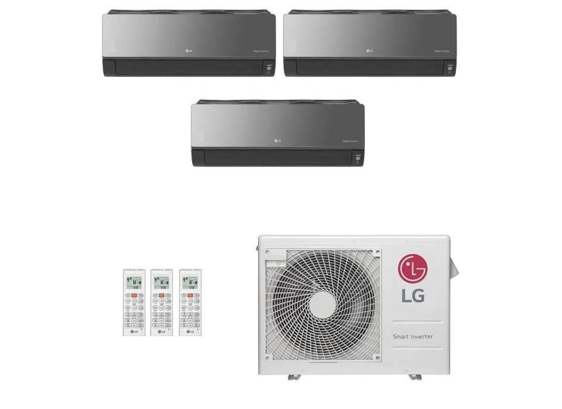Ar-Condicionado Multi Split Inverter LG 30.000 (2x Evap HW Artcool 9.000 + 1x Evap HW Artcool 12.000) Quente/Frio 220V