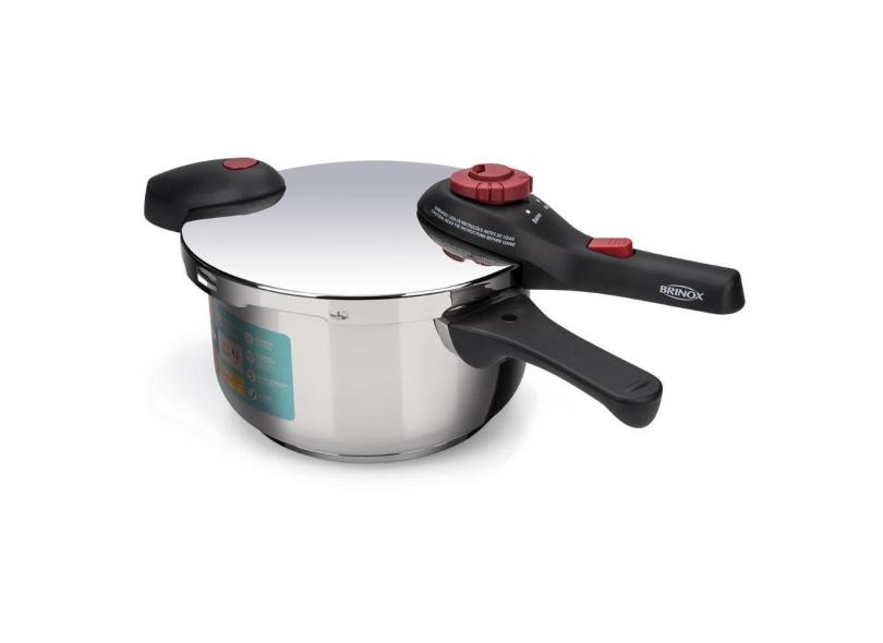 Panela de Pressão 4,5 Litros Supra Brinox com Fundo Triplo e 5 Dispositivos de Segurança