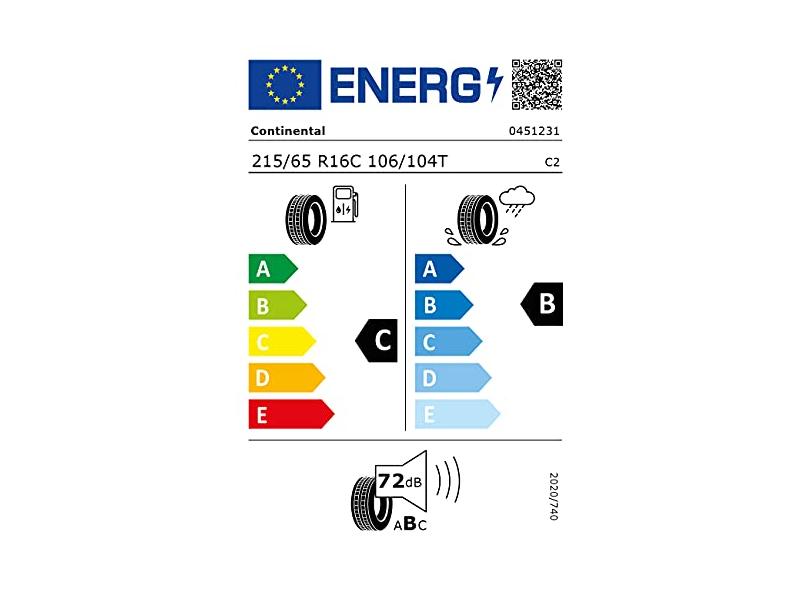 Pneu para Carro Continental ContiVanContact Aro 16 215/65 106/104T