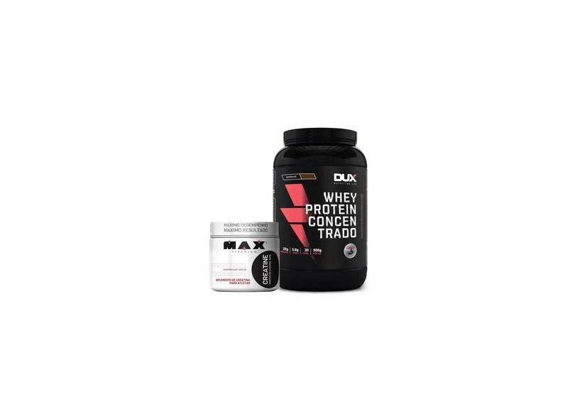 Kit Whey Concentrado Dux Creatina 300g Max Titanium Com O Melhor