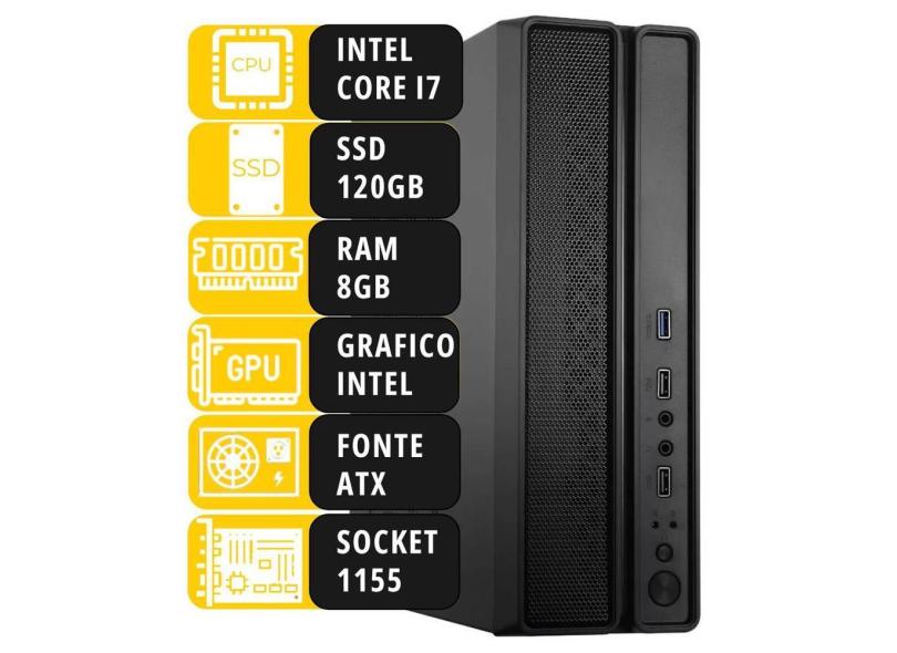 Computador Mdi Office Slim I7 8Gb Ssd 128Gb M2 Usb 3.0 Wifi