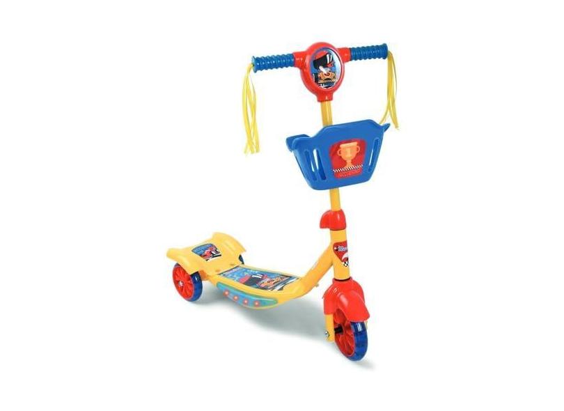 Patinete 3 Rodas com Cesta Amarelo Play&Fun