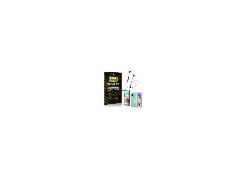 Fone Bluetooth Hs-615 Samsung A71 + Capinha Anti Impacto + Película 3D