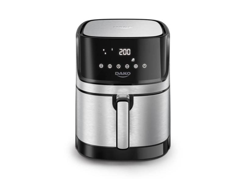 Fritadeira Elétrica Air Fryer Sem Óleo 5L Dako com Painel Digital 1700W Preto/Inox 220V