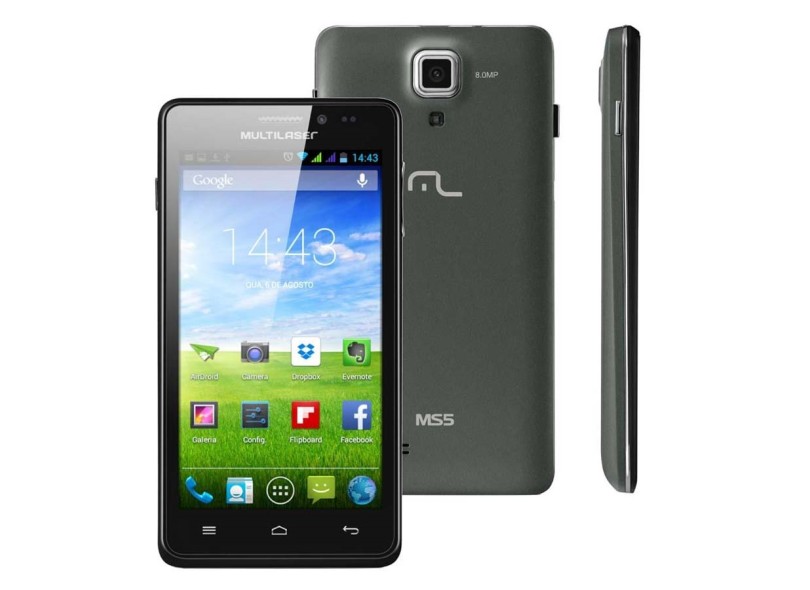 Smartphone Multilaser MS5 NB207 2 Chips 4GB Android 4.4 (Kit Kat) 3G Wi-Fi