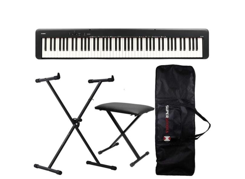 Piano Digital Casio CDP-S160 Preto + Suporte em X + Banqueta + Capa