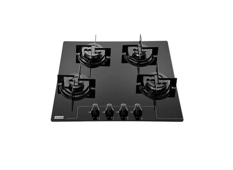 Cooktop a Gás 4 Bocas Glass 60g 59x52 Bivolt Tripla Chama Franke, Bivo