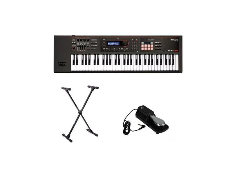 Kit Teclado Roland Xps30 Com Suporte E Pedal Sustain