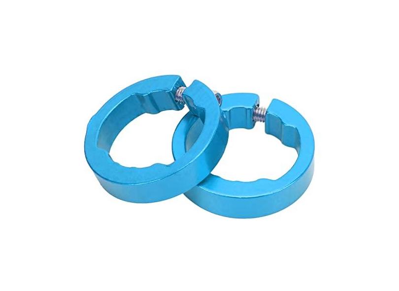 Trava Dos Apertos da Bicicleta de 2 Pces Em Braçadeiras, Anéis Práticos da Maxila do Fechamento do Guiador da Bicicleta da Liga de Alumínio para a Bicicleta de 22.2mm (BLUE)