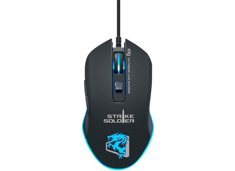 Mouse Gamer ELG Extreme Strike Soldier, 2400 DPI, Palm e Grip, LED ...