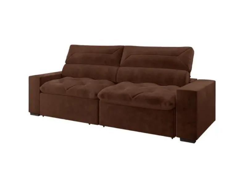 Sofá Reclinável Retrátil Suede Genebra H04 250cm Mpozenato
