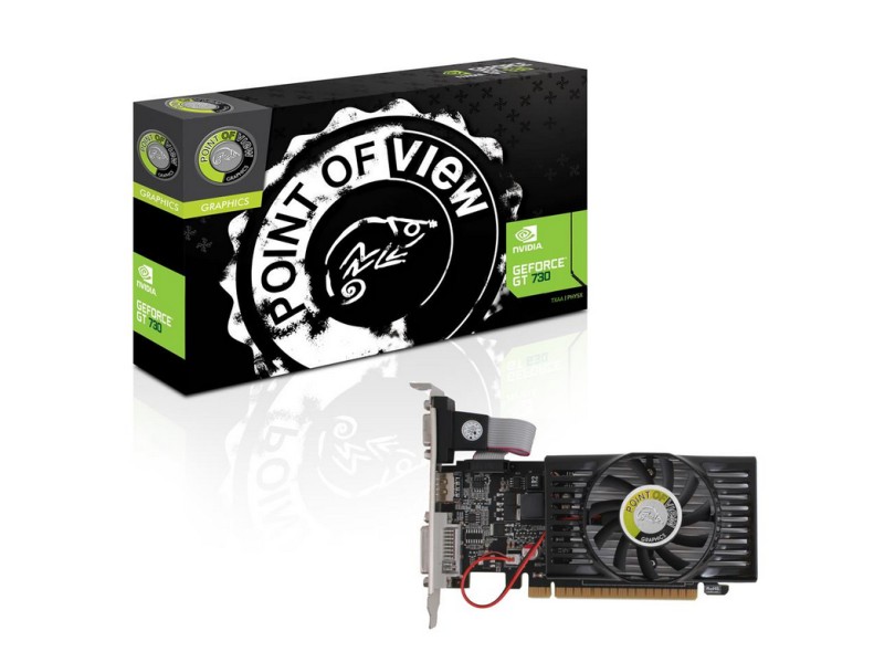 Placa de Video NVIDIA GeForce T 730 2 GB DDR3 128 Bits Point Of View VGA-730-C5-2048