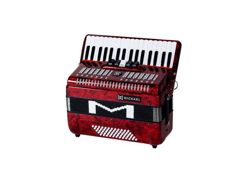 Acordeon Michael 60Bx Acm6005 60B 5/0 Prd Vermelho Perolado