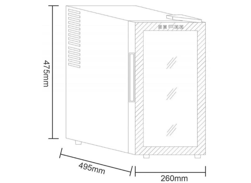 Adega Climatizada  Gallant Milano 25L 8 Garrafas   GAD08P1ZC-PT220