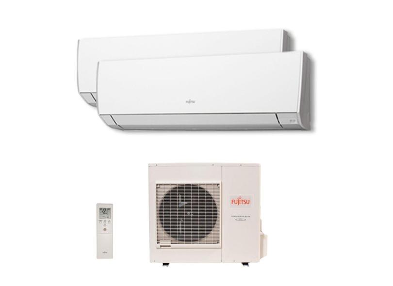 Ar Condicionado Multi Bi Split Inverter Fujitsu 2X12000 Btus Hw Quente/Frio 1F AOBG18LAC2