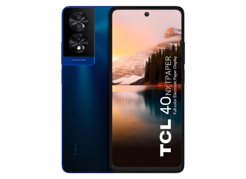 Smartphone TCL 40 NXTPAPER 4G 256GB 8GB RAM Tela FHD+ 6,78&quot; Câmera Tripla 50+5+2MP e Frontal 32MP Azul