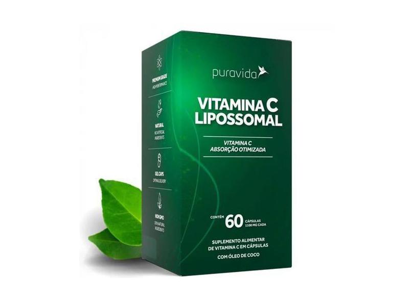 Vitamina C Lipossomal 1000Mg + Óleo De Coco (60 Caps) - Pura Vida