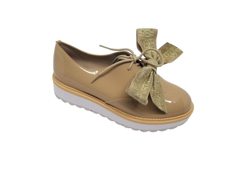 Sapato Oxford Beira Rio Nude Com La o opcional em Promo o no