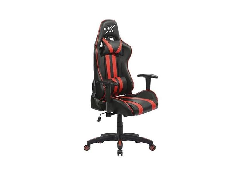 Cadeira Gamer BRX Modelo 702 Cor Preto com Vermelha