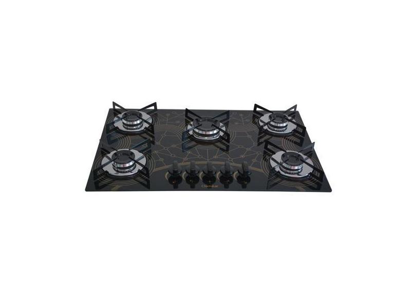 Fogão Cooktop Premium 5 Bocas Ultra Chama Marmorizado Mesclado - Chama