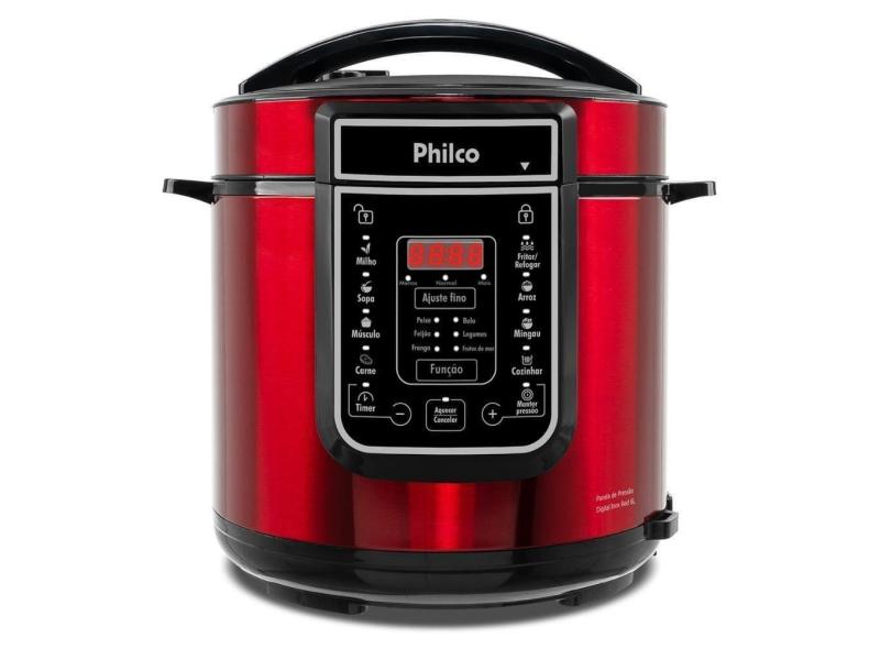 Panela De Pressão Philco 6L Inox/vermelho Ppp01v- 127v