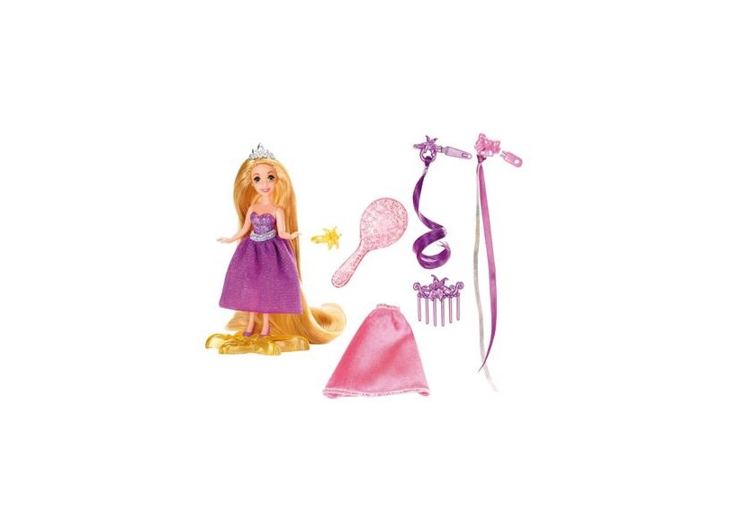 Boneca Princesas Disney Mini Princesas com Acessórios de Cabelo Rapunzel Mattel