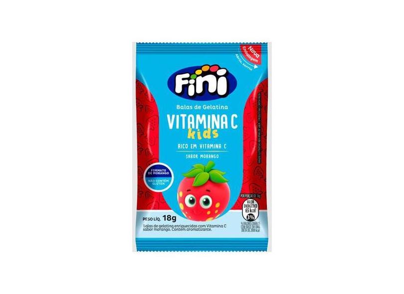 Balas De Gelatina Fini Vitamina C Kids Sabor Morango 18G