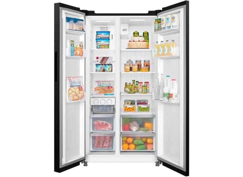 Geladeira Midea MD-RS710FGD28 Frost Free Side by Side 511 Litros cor Preto Inox