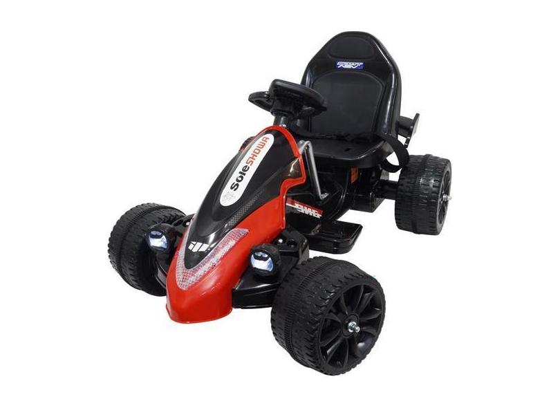 Carrinho Mini Kart Elétrico Infantil 6V Carro Car Criança Preto Brinqw