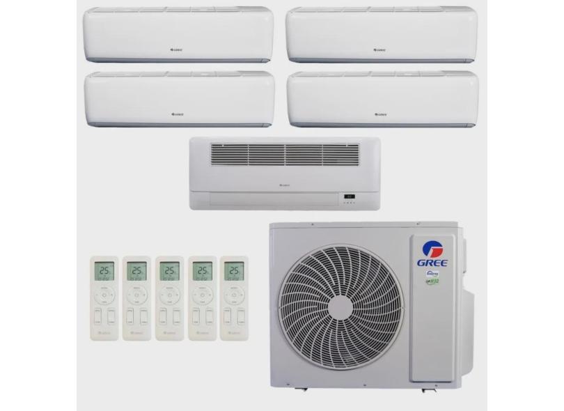 Ar-Condicionado Multi Split Inverter R-32 Gree 42.000 (4x Evap hw 9.000 + 1x Evap Cassete 1 Via 18.000) Quente/Frio 220V