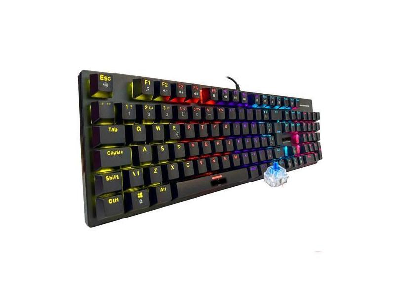 Teclado Gamer Mecânico Blue Switch Led Rgb Usb Pc Ps Xbx Tomate