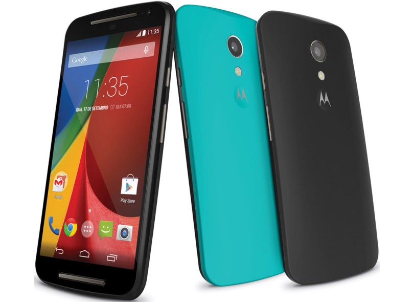 Smartphone Motorola Novo Moto G 2ª Geração DTV Colors XT1069 Câmera 8,0 MP 2 Chips 16GB Android 4.4 (Kit Kat) 3G Wi-Fi