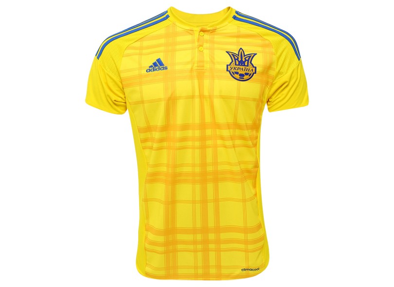 Camisa Torcedor Ucrânia I 2016 sem Número Adidas