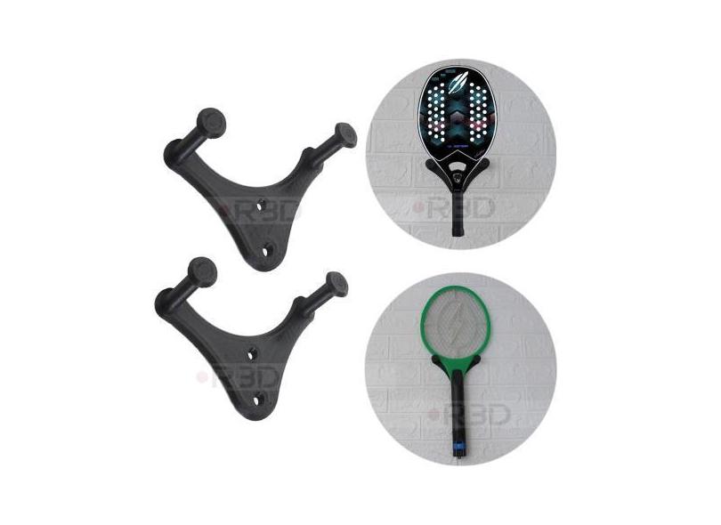 2 Suporte De Parede Para Raquete Tenis E Beach Tênis Universal - R3d