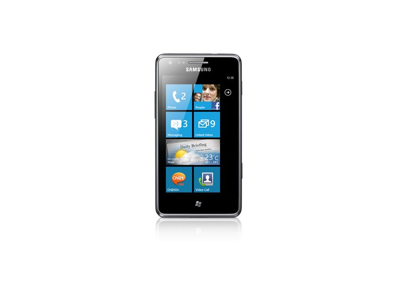 Smartphone Samsung Omnia M S7530 Câmera 5,0 Megapixels Desbloqueado 4 GB Windows Phone 7.5 Mango 3G Wi-Fi