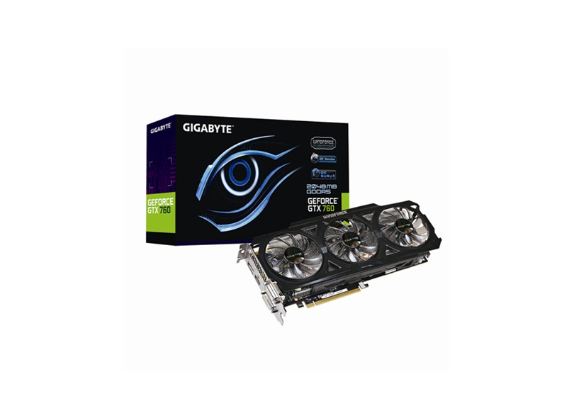 Placa de Video NVIDIA GeForce GTX 760 2 GB DDR5 256 Bits Gigabyte GV-N760OC-2GD