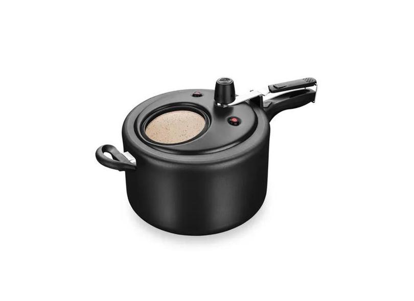 Panela De Pressão Com Visor 8,0L Preto/Bege 8499 Mta
