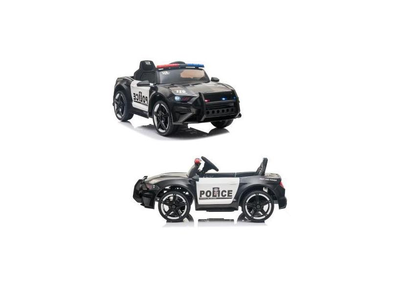 Carrinho Elétrico Infantil Policia Carro Motorizado Luzes Som Passeio 