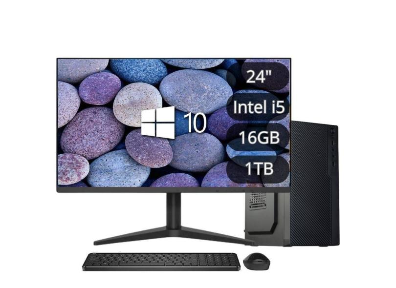 Computador Completo Intel Core i5 6ª Geração 16GB DDR4 SSD 1TB Monitor LED 24&quot; HDMI Windows 10 3green Flex 3F-036