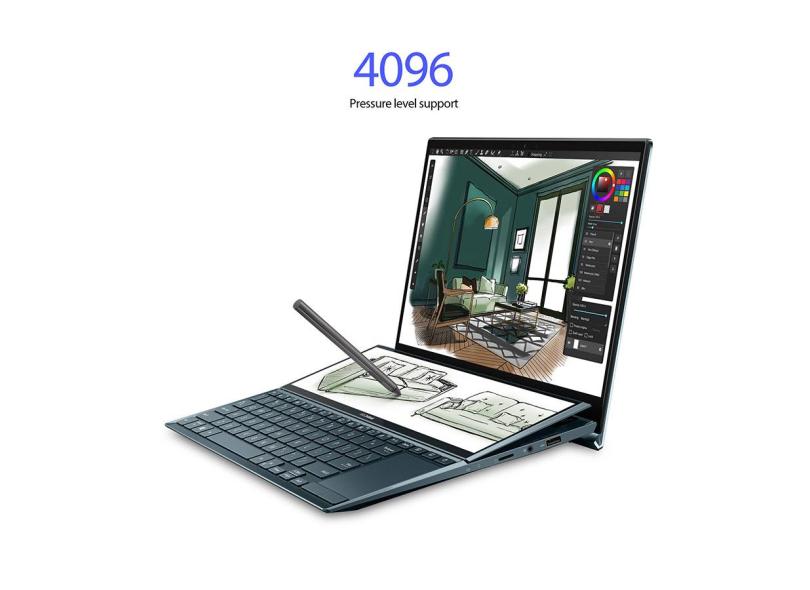 Notebook Asus Zenbook Intel Core i7 1165G7 11ª Geração 16.0 GB de RAM 2048.0 GB 14.0 " Full Touchscreen GeForce MX450 Windows 10 Pro Duo UX482EG