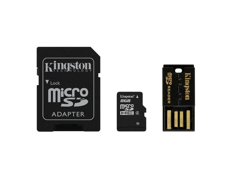Cartão de Memória Micro SDHC com Adaptador Kingston 8 GB MBLY4G2/8GB