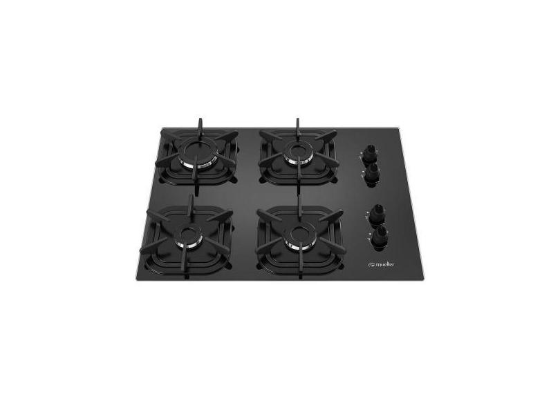 Fogão Cooktop Ultra Chama - 04 Bocas - Mueller Preto - 601270001, Pret
