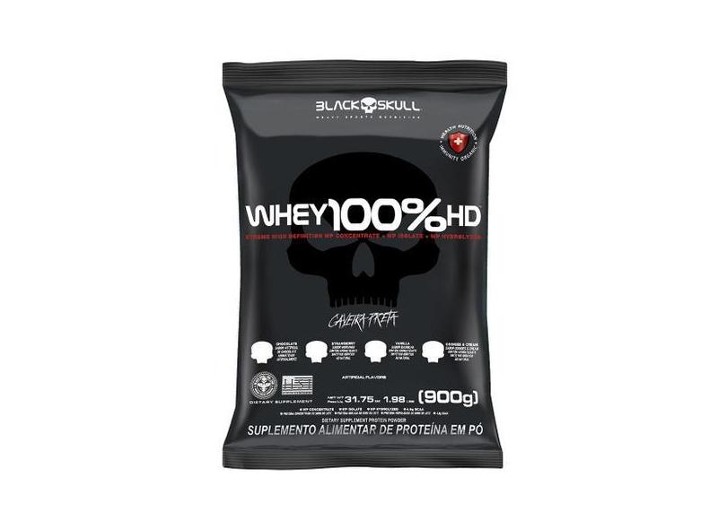 Whey Protein 100% Hd - 900G Refil - Black Skull - 30 Doses