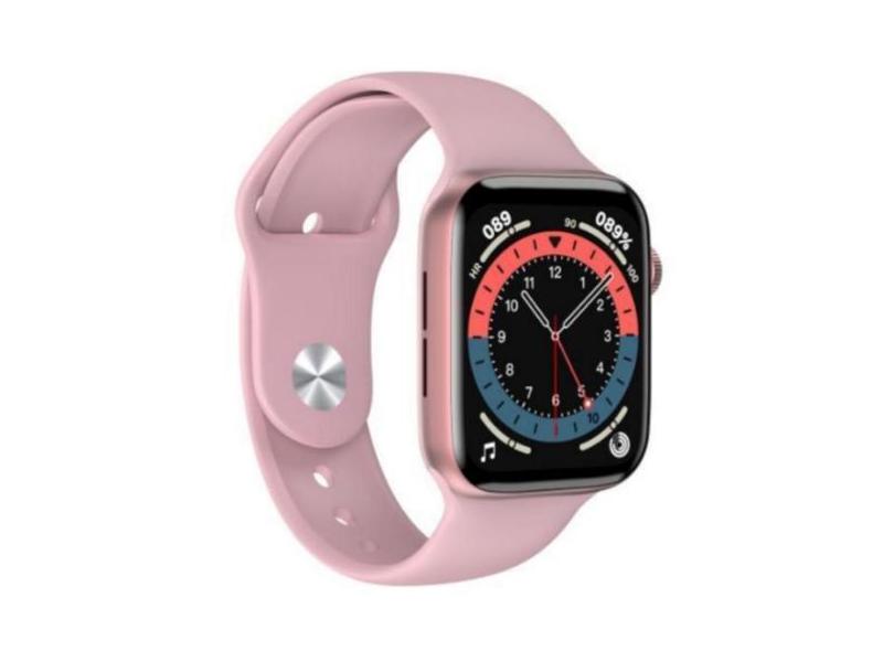 Relógio Inteligente SmartWatch Watch 8 Rosa Troca Pulseira Android iOS