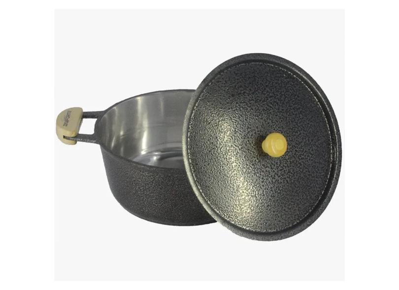 Panela Caçarola Aluminio Alça Madeira Meia Lua 26 cm Diâmetro 4,65 Litros